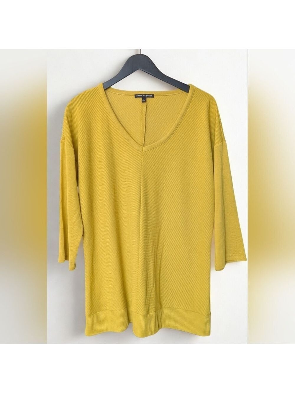 Cable & Gauge Mustard Yellow V-Neck Top